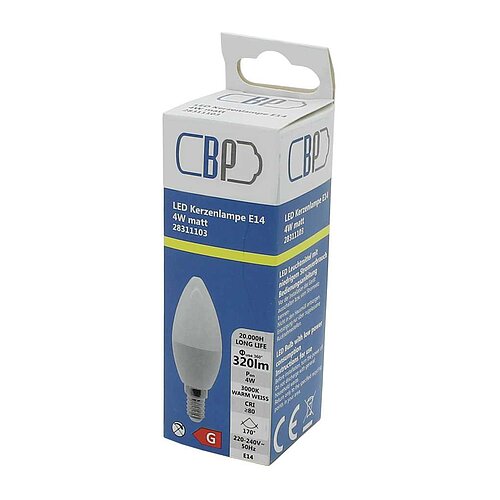BP LED Kerzenlampe E14 4W warm weiß matt