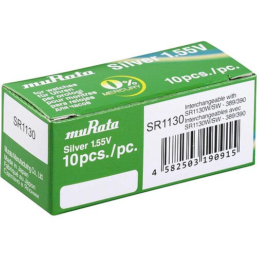 10x SR54 390 / 389 MulitDrain Silberoxid Batterie Murata ex Sony 1,55 V