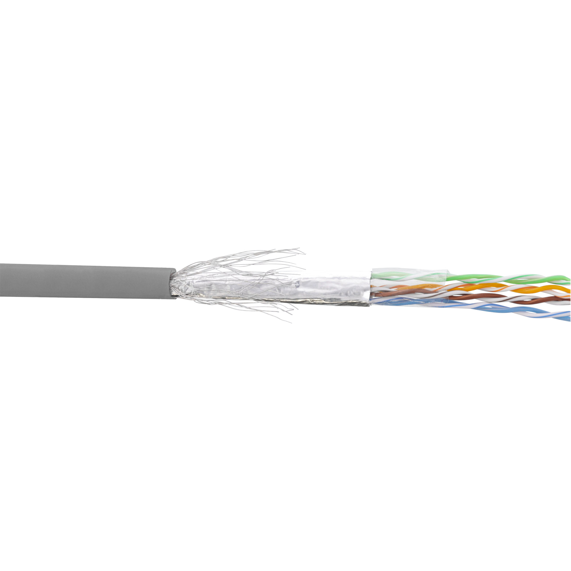 Inline® Patchkabel Cat.5e, grau, SF/UTP, AWG26 CCA, PVC, 500m
