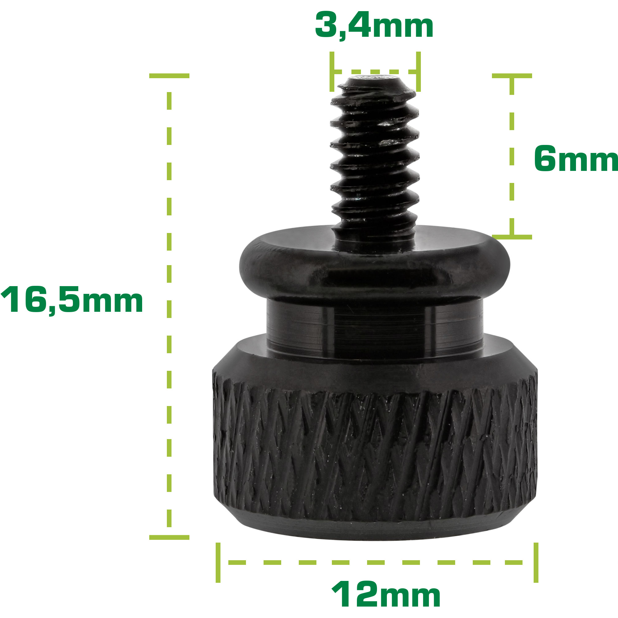 10x Inline® Rändelschrauben für Gehäuse, Alu, schwarz