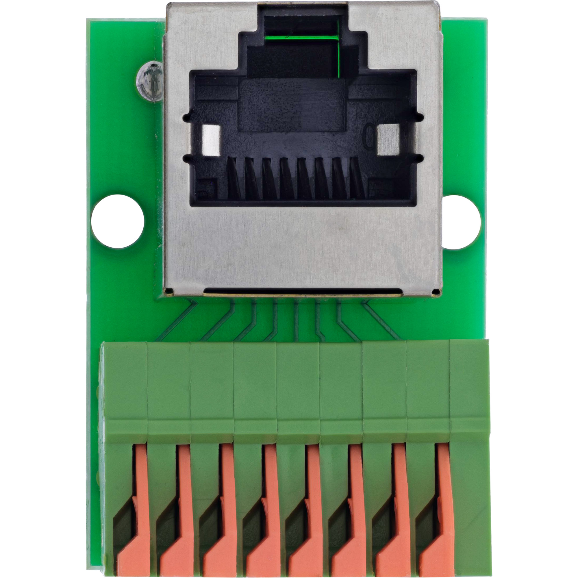 InLine® RJ45 Buchse an Push-In-Klemme, 8-polig, Cat.5e, gewinkelt InLine® RJ45 Buchse an Push-In-Klemme, 8-polig, Cat.5e, gewinkelt