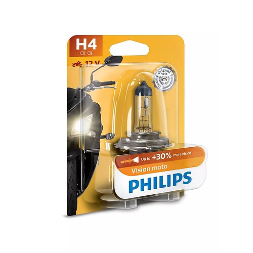 Philips H4 12V 60/55W P43t MotoVision +30% 1 Stück Blister