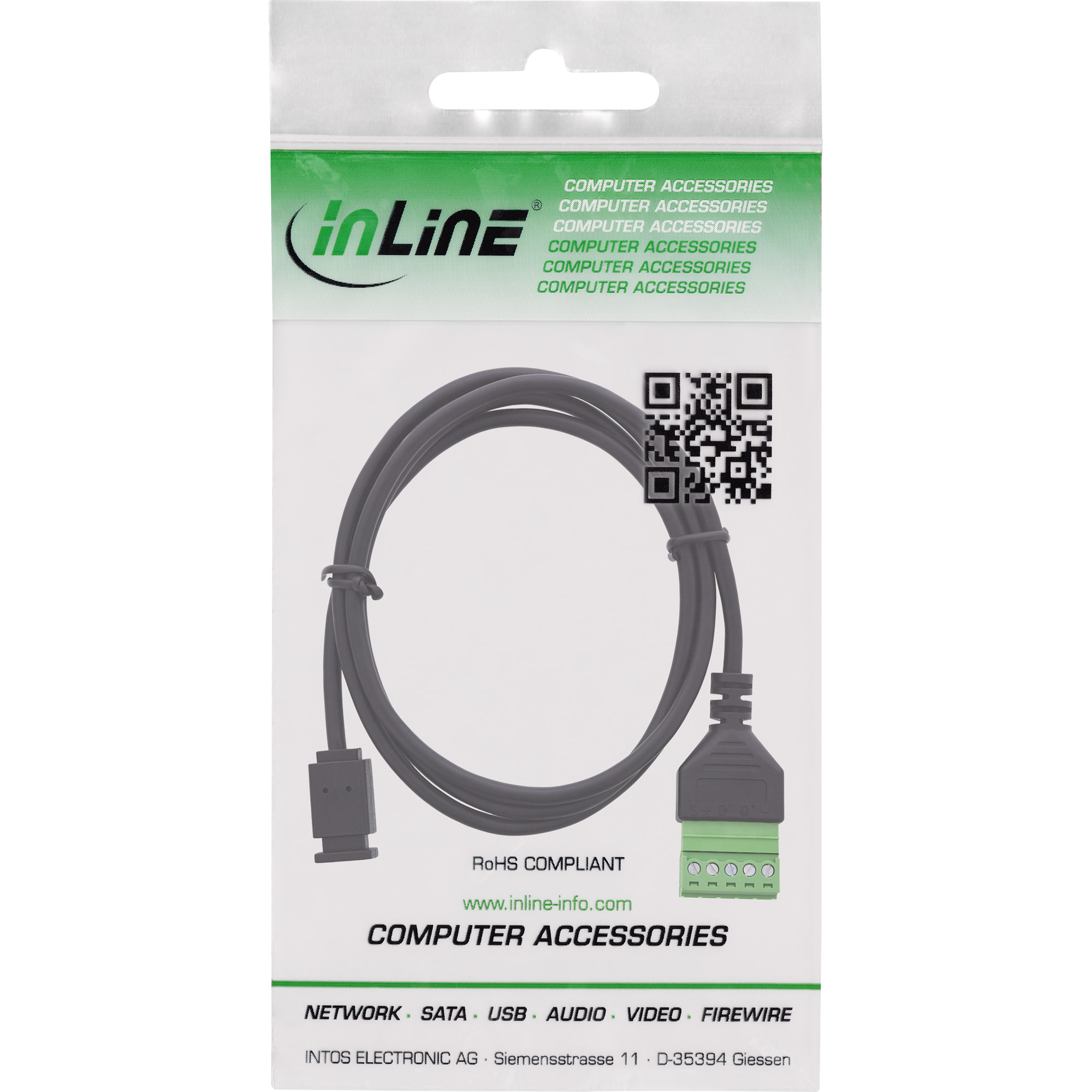 InLine® Mini-USB Buchse an Terminalblock, 5-polig, mit Kabel