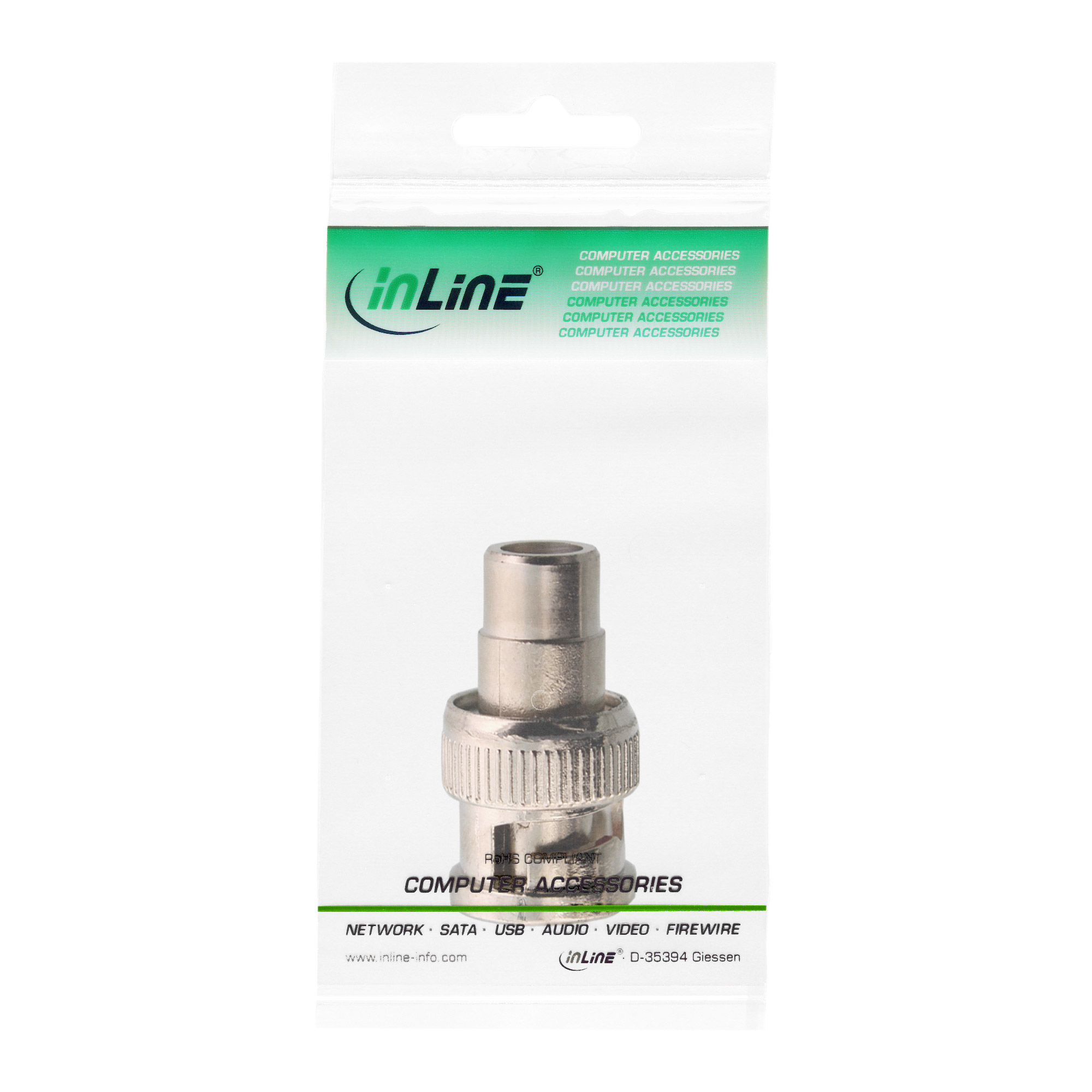 Inline® Video Adapter, 1x Cinch Buchse auf BNC Stecker Inline® Video Adapter, 1x Cinch Buchse auf BNC Stecker