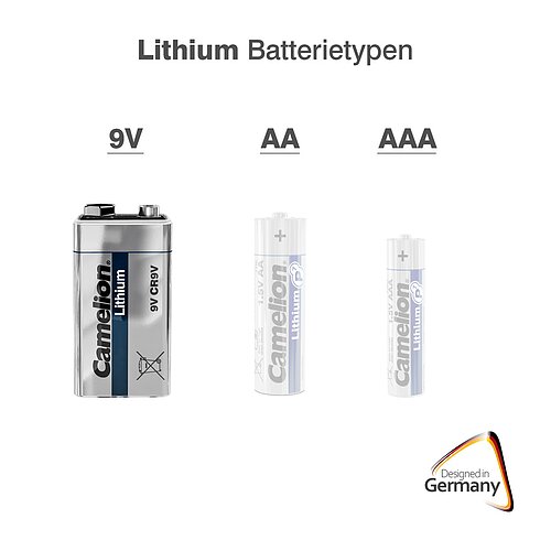 1x Camelion P7 9V Block 6FR22 Lithium Batterie