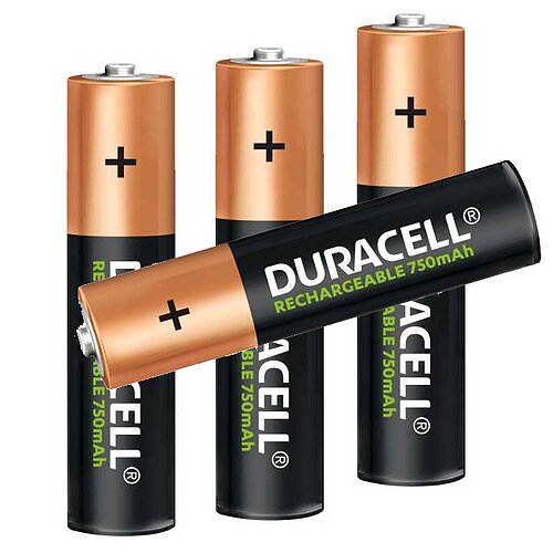 4x Duracell NiMH AAA Micro 750mAh HR03 Akku