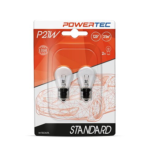 Powertec Standard 21W BA15s P21W 12V Blister 2 Stück