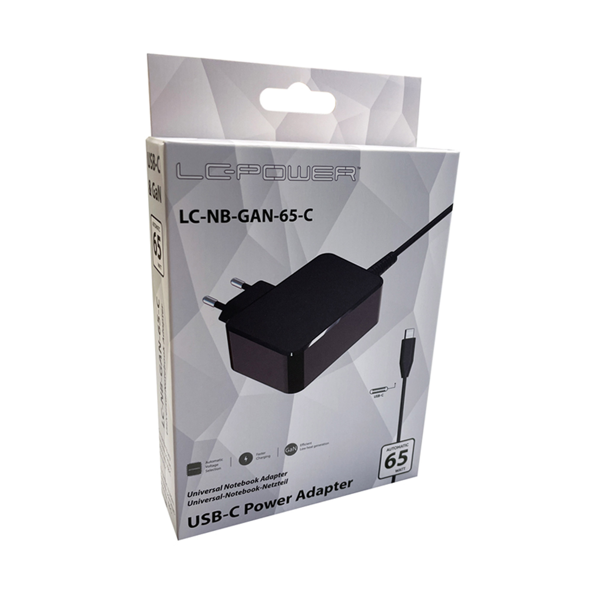 LC-Power LC-NB-GAN-65-C, GaN USB-C Notebook-Netzteil, 65W LC-Power LC-NB-GAN-65-C, GaN USB-C Notebook-Netzteil, 65W