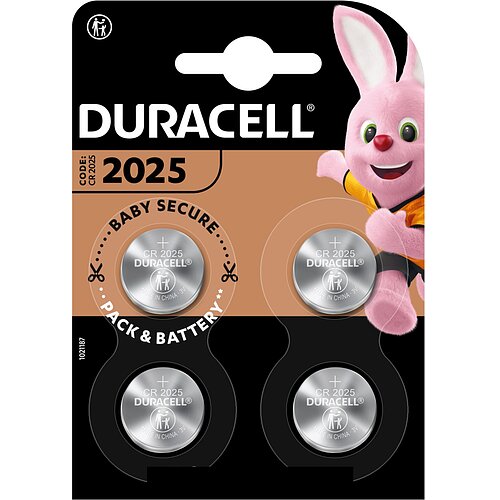 Duracell CR2025 Lithium Knopfzelle 3V Batterie - 4er Verpackung