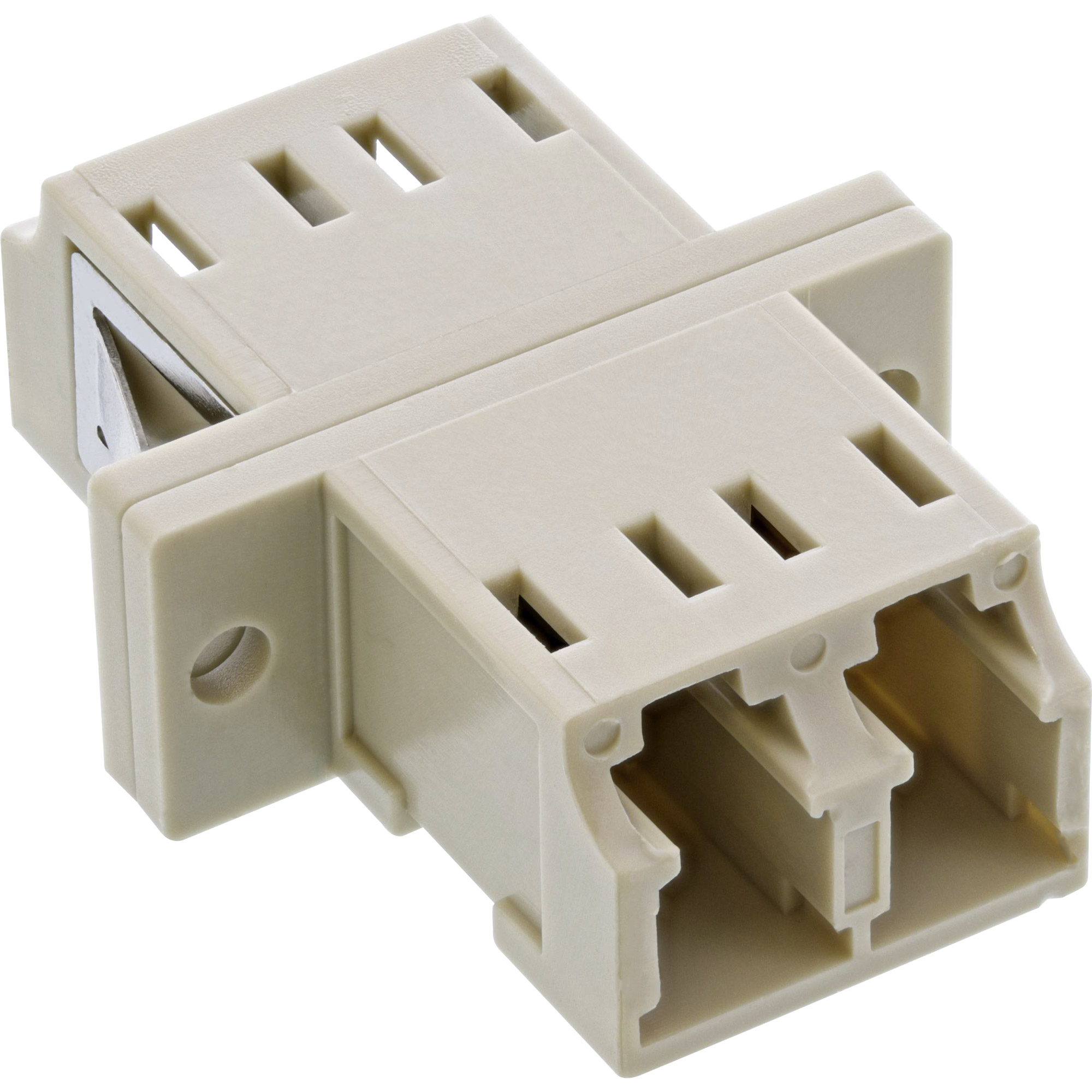 Inline® LWL Kupplung, Duplex LC/LC, multimode, beige, Keramik-Hülse, zum Einbau