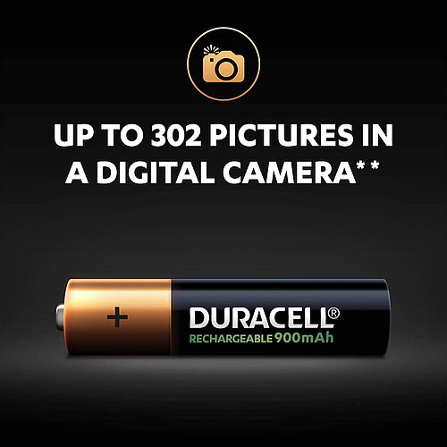 4x Duracell NiMH AAA Micro 900mAh HR03 Akku