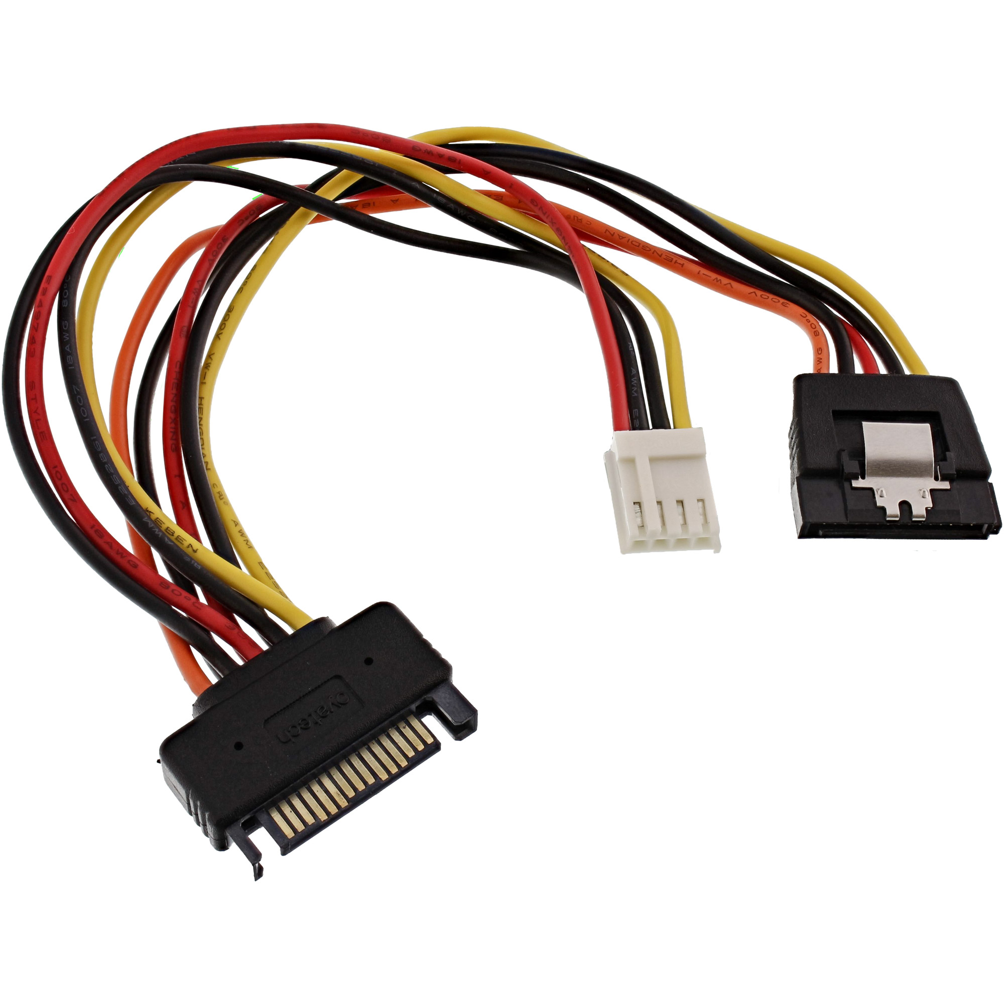 Inline® SATA Stromadapapterkabel, SATA BU an SATA ST + 8,89cm (3,5") Stecker