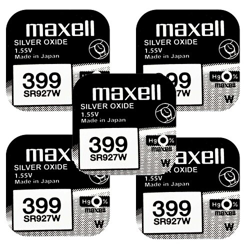 5x Maxell SR927W SR57 399 Silberoxid Batterie 1,55V