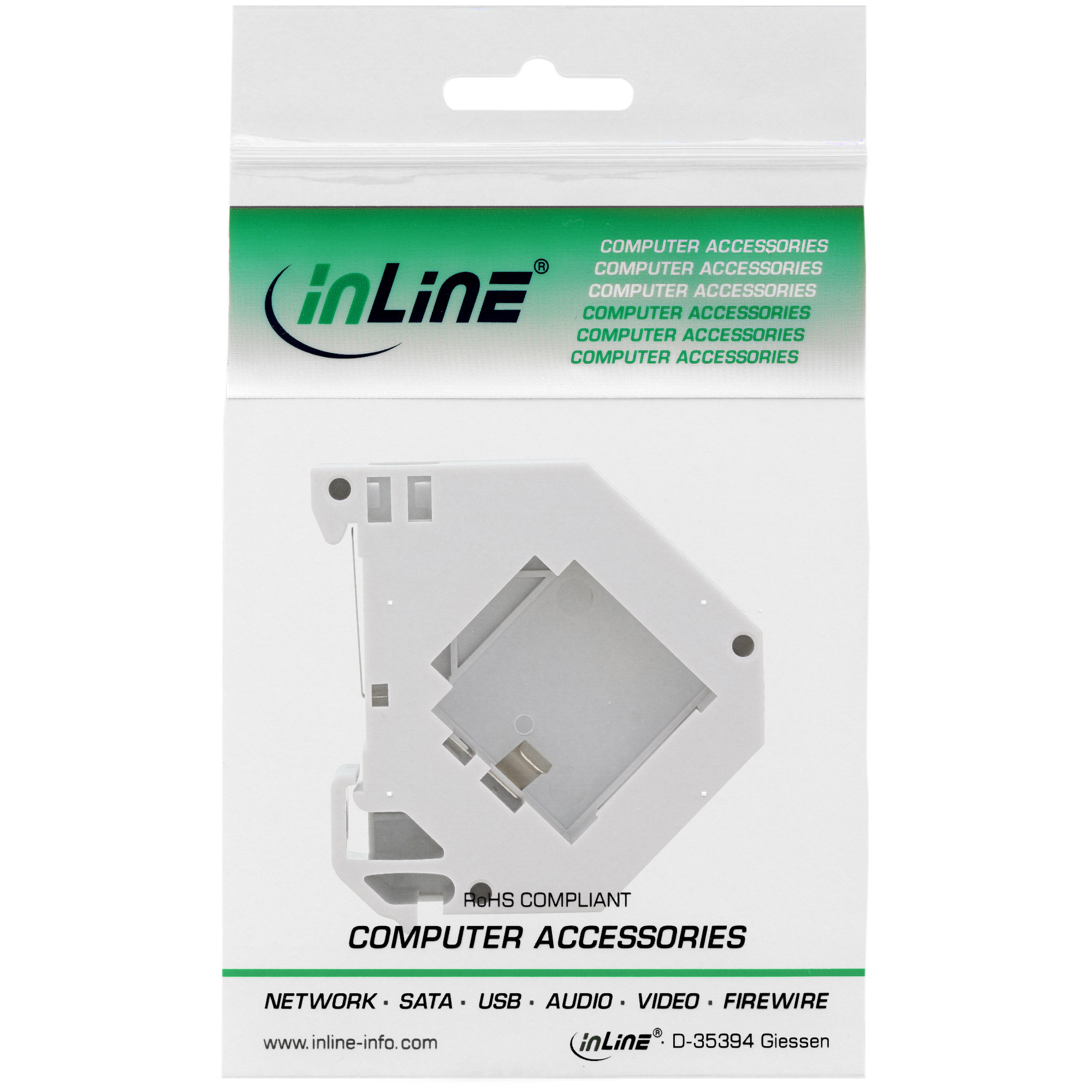 Inline® Keystone SNAP-In Modulhalter, 1-fach für Hutschiene