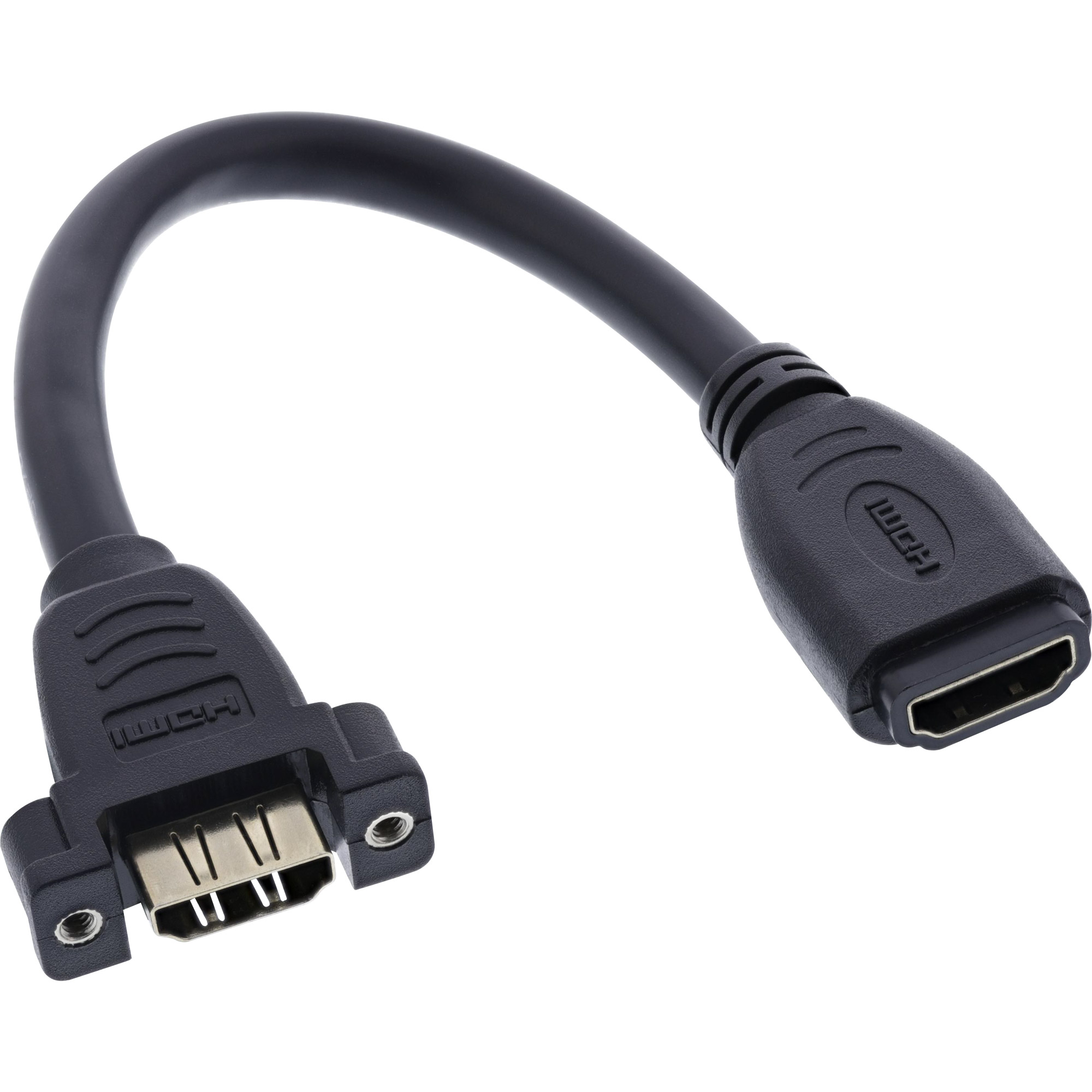 Inline® HDMI Adapterkabel zum Einbau, HDMI A Buchse/Buchse, vergoldete Kontakte