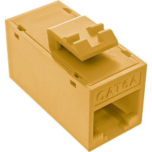 Inline® Keystone RJ45 Buchse/Buchse, ungeschirmt, Cat.6A, 8er Pack, gelb