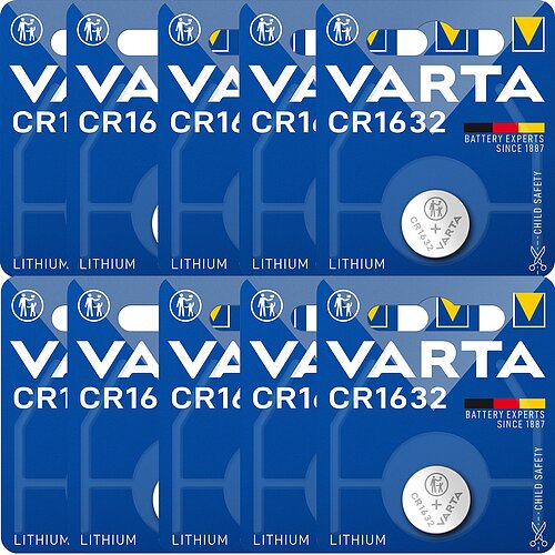 Varta CR1632 Lithium Knopfzelle 3V Batterie - 10er Verpackung