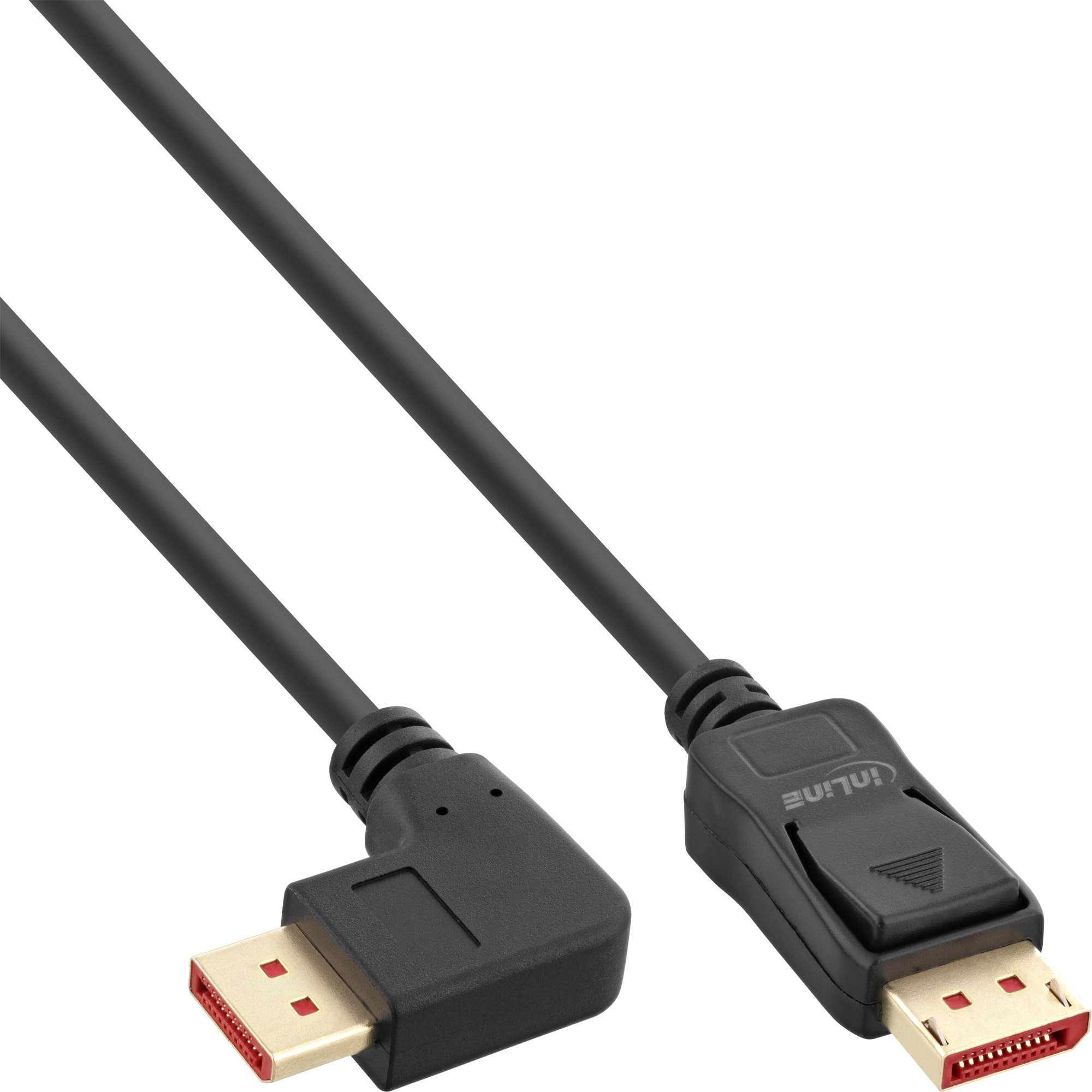 Inline® DisplayPort 1.4 Kabel, 8K4K, rechts gewinkelt, schwarz/gold, 3m