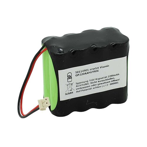 Speicherbatterie NiMH 9,6V 2200mAh ersetzt Visonic GP220AAH8YMX Speicherbatterie NiMH 9,6V 2200mAh ersetzt Visonic GP220AAH8YMX
