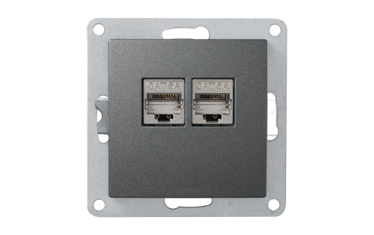 Netzwerk-Dose McPower ''Flair'' CAT6A, UP, anthrazit, vollgeschirmt Netzwerk-Dose McPower ''Flair'' CAT6A, UP, anthrazit, vollgeschirmt