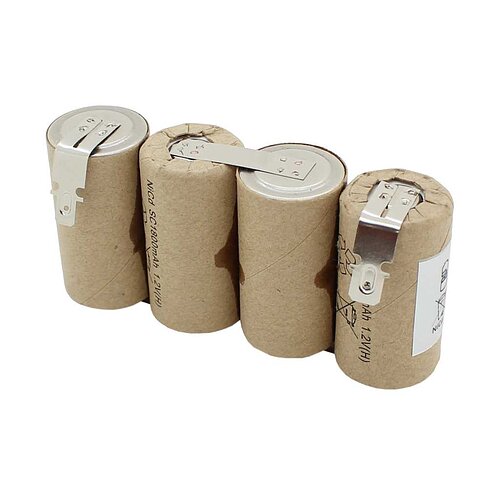 Notleuchtenakku NiCd 4,8V 1800mAh F1x4 Sub-C mit Faston-Anschluss Notleuchtenakku NiCd 4,8V 1800mAh F1x4 Sub-C mit Faston-Anschluss
