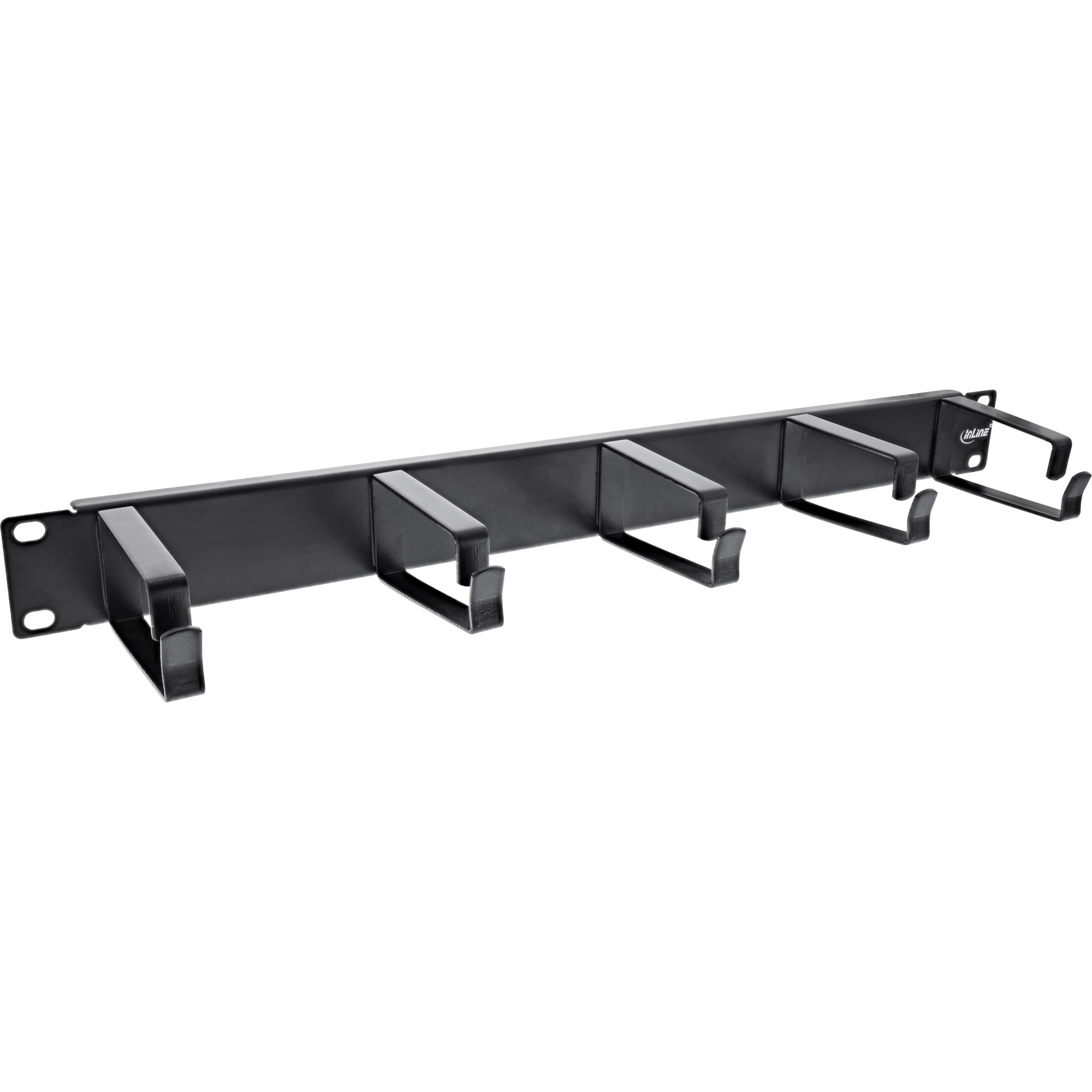 Inline® 19" Kabelführungspanel, 5 große Bügel, RAL9005, schwarz