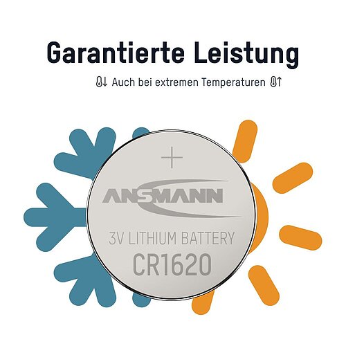 Ansmann CR1620 Lithium Knopfzelle 3V Batterie - 1er Verpackung