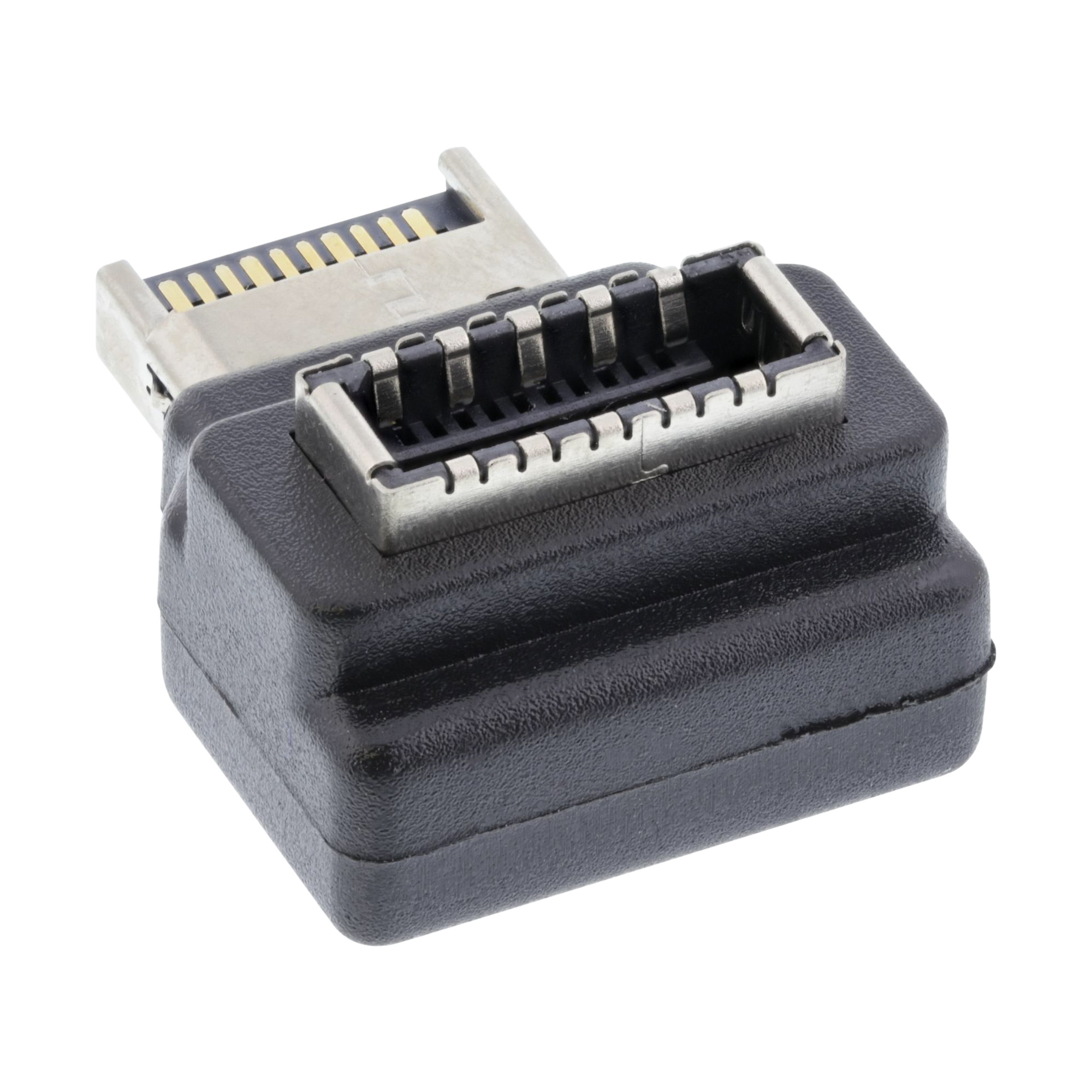 Inline® USB 3.2 Adapter intern, Frontpanel USB-E Stecker zu USB-E Buchse 90° Inline® USB 3.2 Adapter intern, Frontpanel USB-E Stecker zu USB-E Buchse 90°