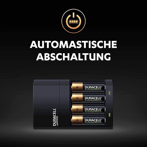 NiMH Akku Ladegerät 0,36A Duracell CEF 14 für AA Mignon AAA Micro inkl. 2 AA Akkus & 2 AAA Akkus