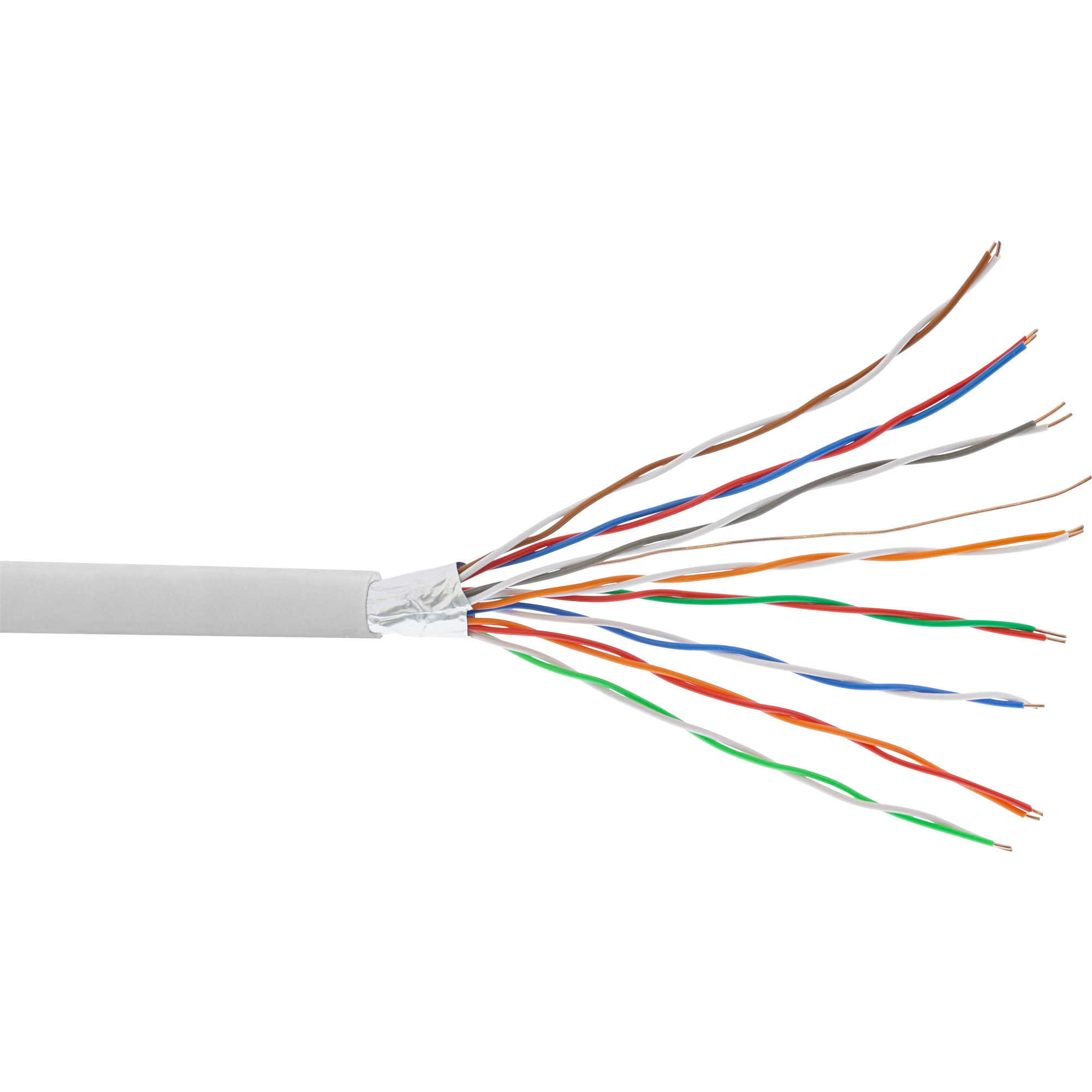 Inline® Telefon-Kabel 16-adrig, 8x2x0,6mm, zum Verlegen, 25m Ring