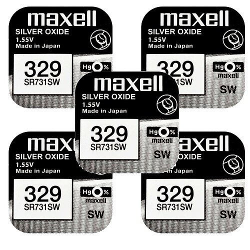 5x SR731SW 329 Silberoxid Batterie Maxell 1,55 V