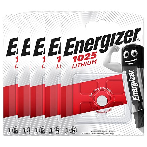 Energizer CR1025 3V Lithium Knopfzelle Batterie - 5er Verpackung