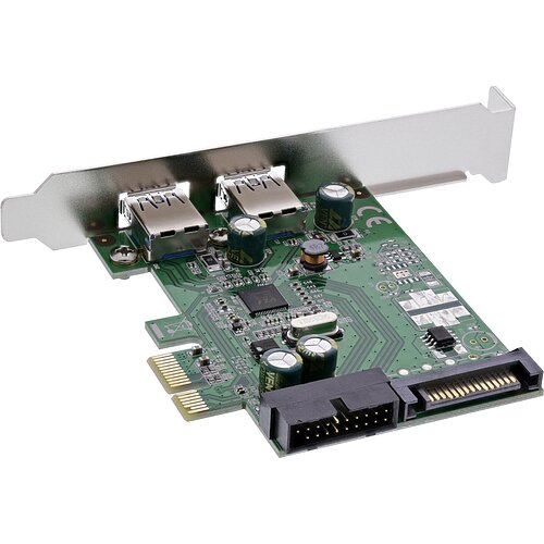Inline® Schnittstellenkarte, 2x+2x USB 3.0, PCIe, mit SATA Strom + LP-Slotblech
