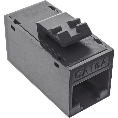Inline® Keystone RJ45 Buchse/Buchse, ungeschirmt, Cat.6A, 8er Pack, schwarz