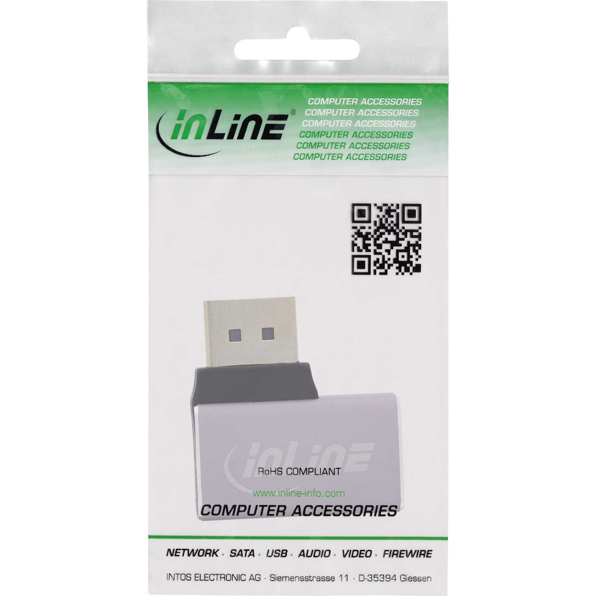 InLine® DisplayPort 1.4 Adapter, DisplayPort Stecker /Buchse, 90° rechts, 8K UHD InLine® DisplayPort 1.4 Adapter, DisplayPort Stecker /Buchse, 90° rechts, 8K UHD