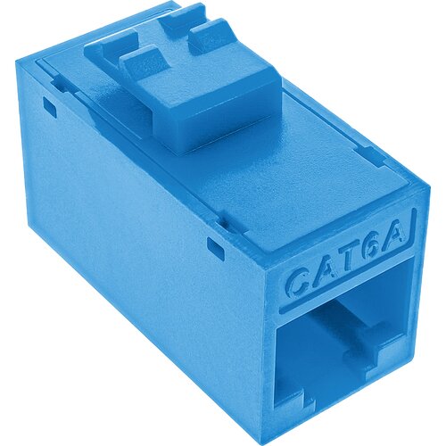 Inline® Keystone RJ45 Buchse/Buchse, ungeschirmt, Cat.6A, 8er Pack, blau