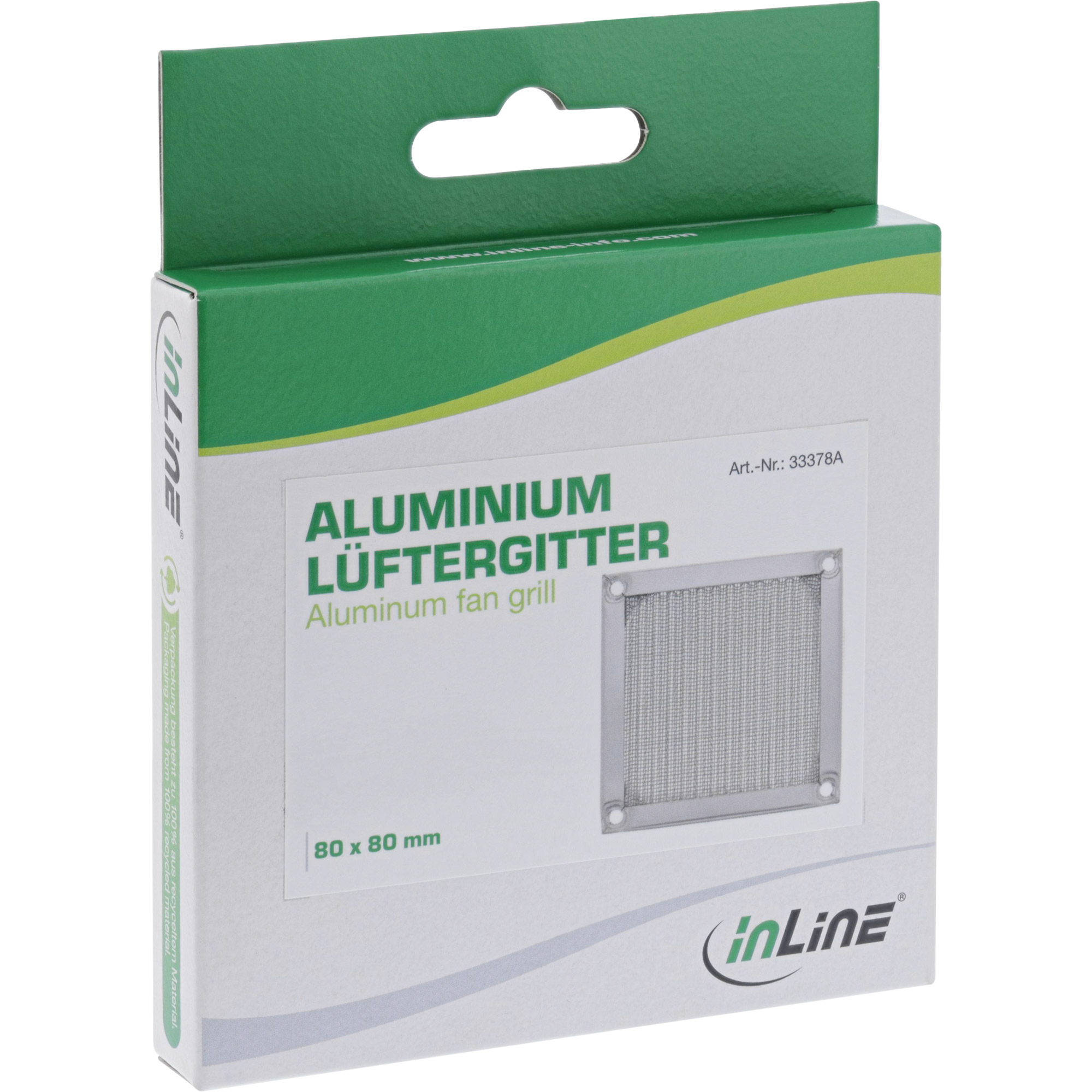 Inline® Lüftergitter, Aluminium Filter, 80x80mm