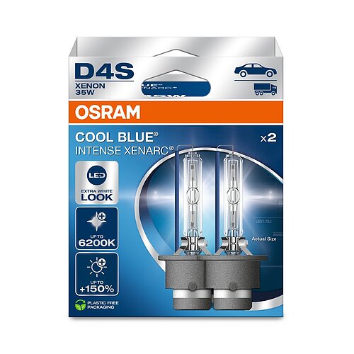 OSRAM D4S 12V+24V 35W P32d-5 XENARC COOL BLUE INTENSE NextGen. 6200K +150% - 2er Paket