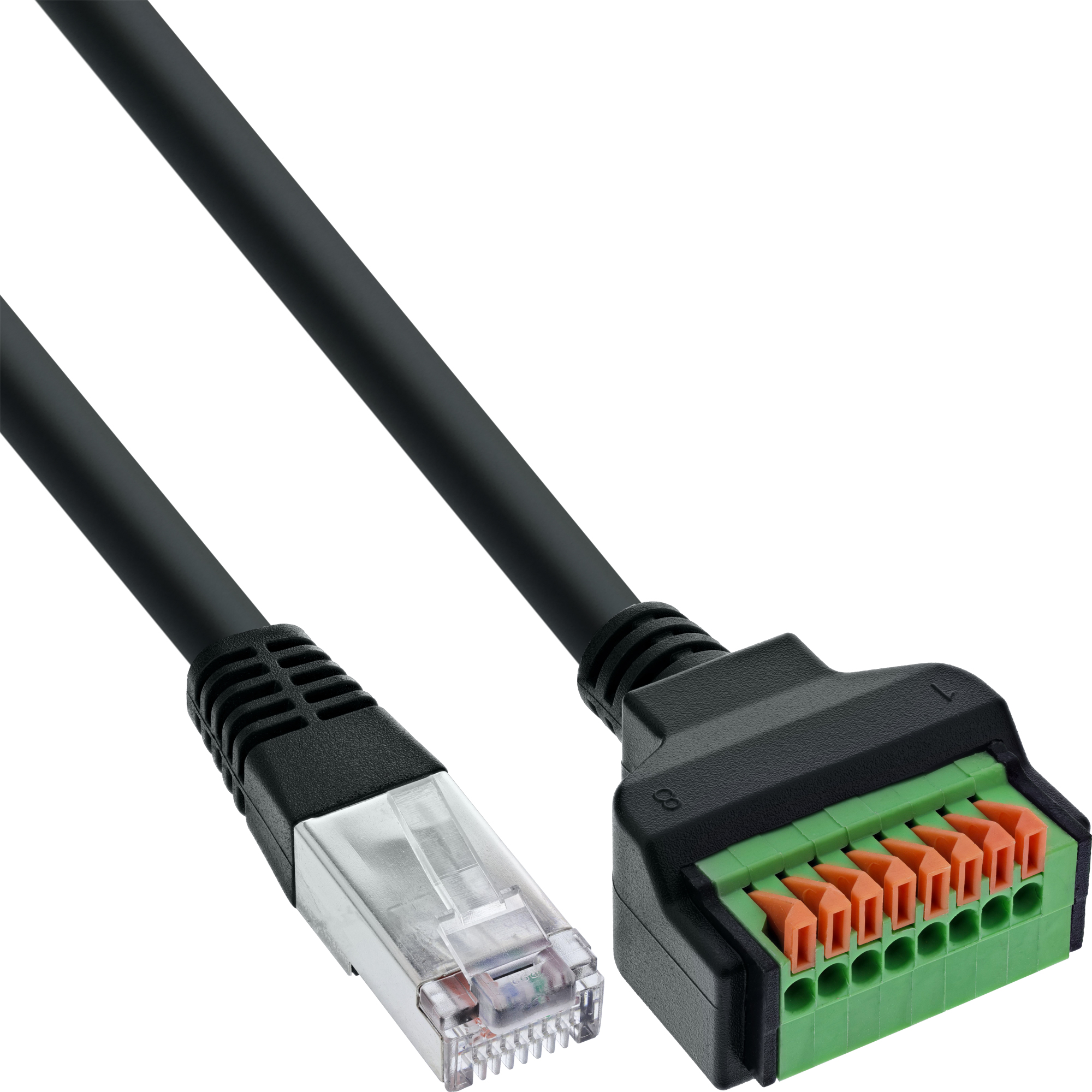 InLine® RJ45 Stecker an Push-In-Klemme, 8-polig, Cat.5e, 15cm Kabel InLine® RJ45 Stecker an Push-In-Klemme, 8-polig, Cat.5e, 15cm Kabel