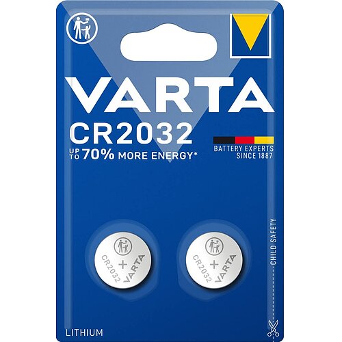 2x Varta CR2032 Lithium Knopfzelle 3V Batterie