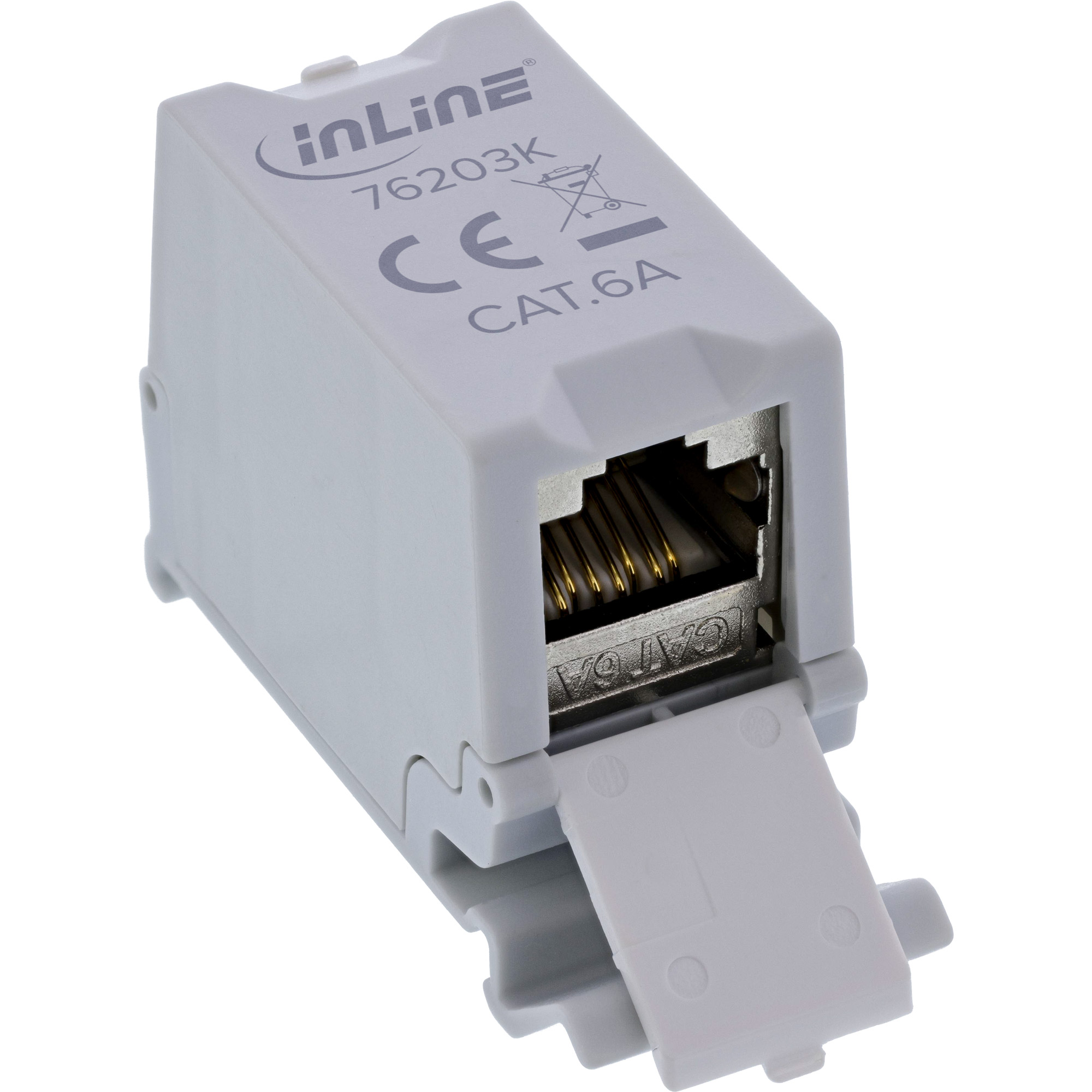 InLine® Cat.6A RJ45 Doppelkupplung für Hutschiene