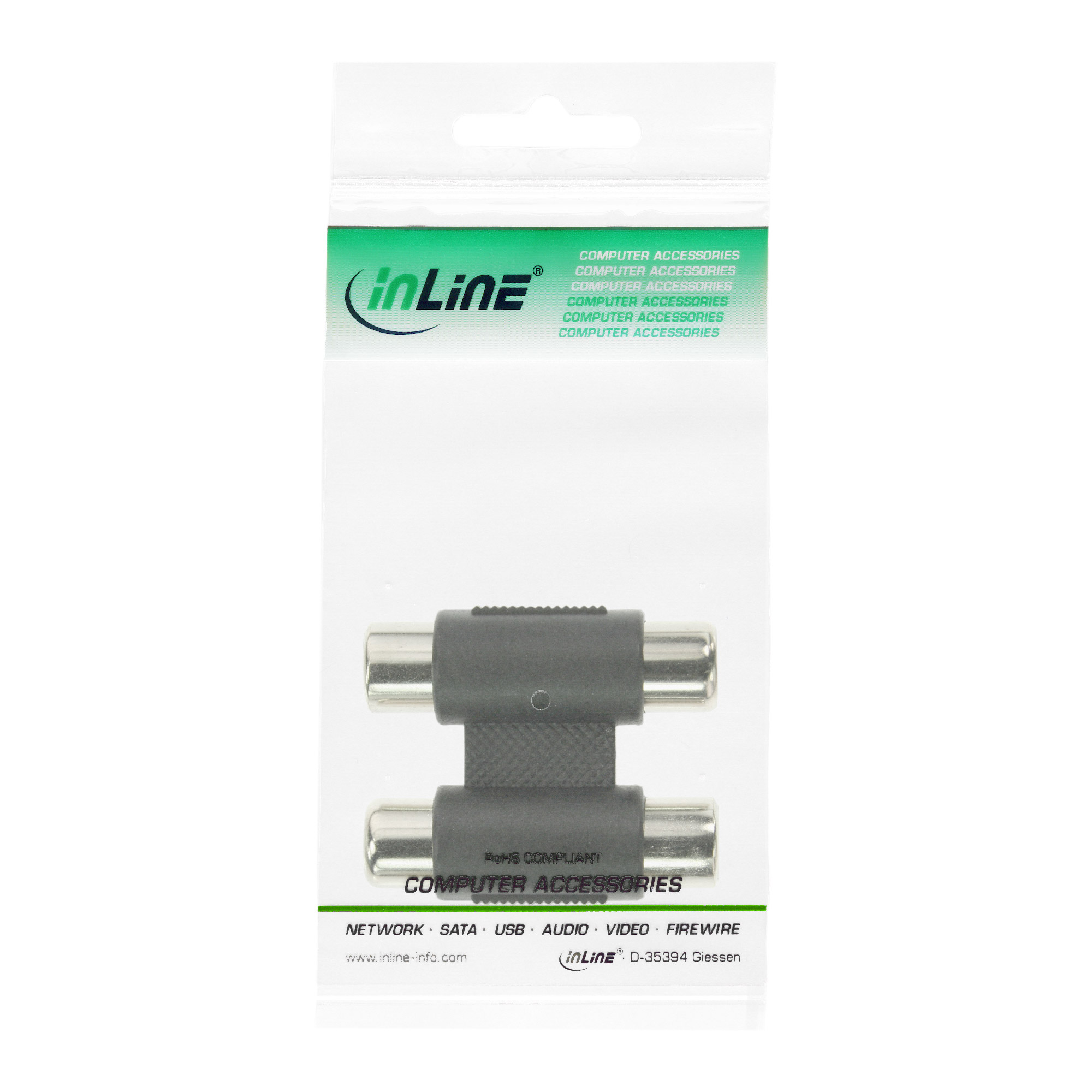 Inline® Audio Adapter, 2x Cinch Kupplung, Buchse / Buchse Inline® Audio Adapter, 2x Cinch Kupplung, Buchse / Buchse