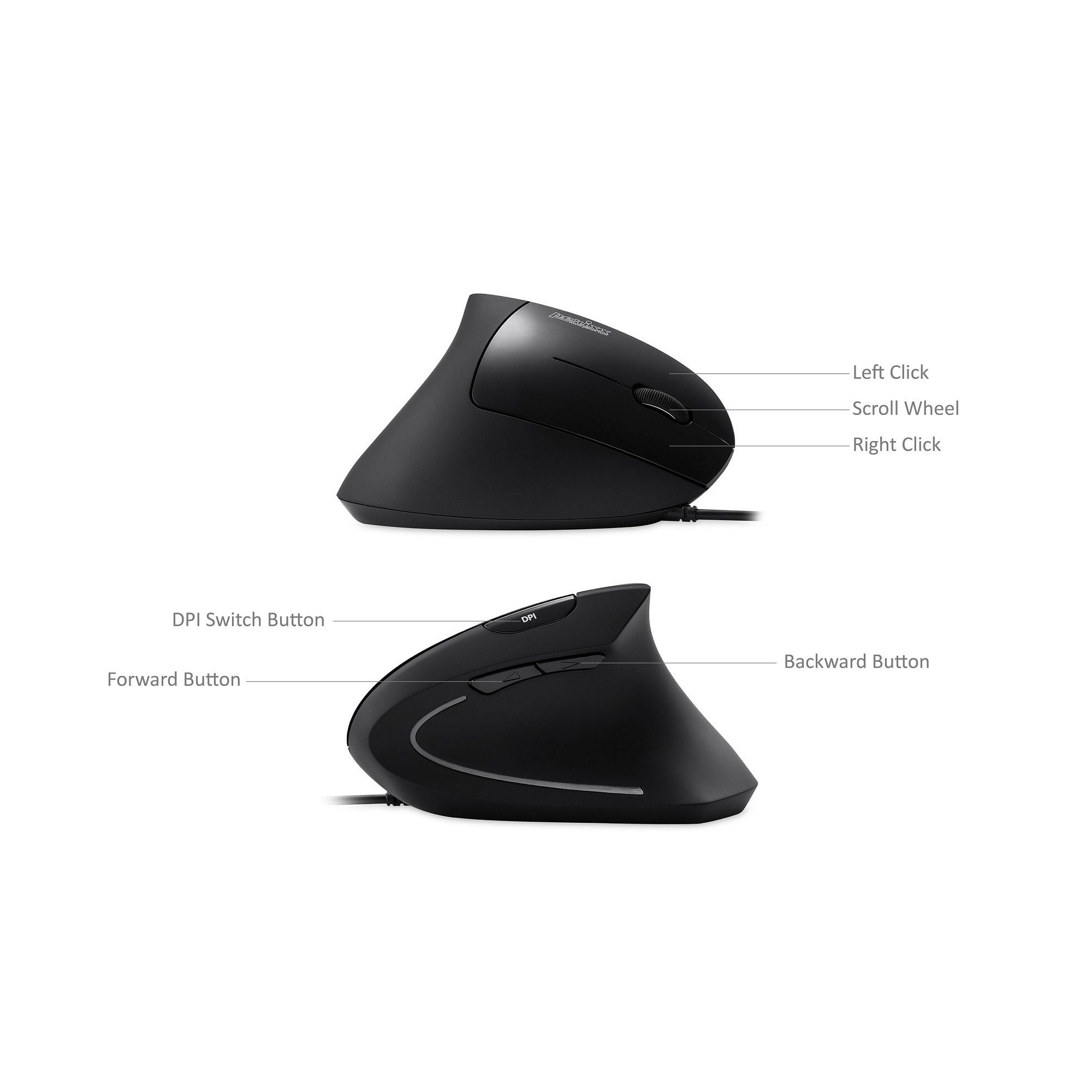 Perixx PERIMICE-513 N, ergonomische Maus, für Rechtshänder, vertikal, schwarz Perixx PERIMICE-513 N, ergonomische Maus, für Rechtshänder, vertikal, schwarz
