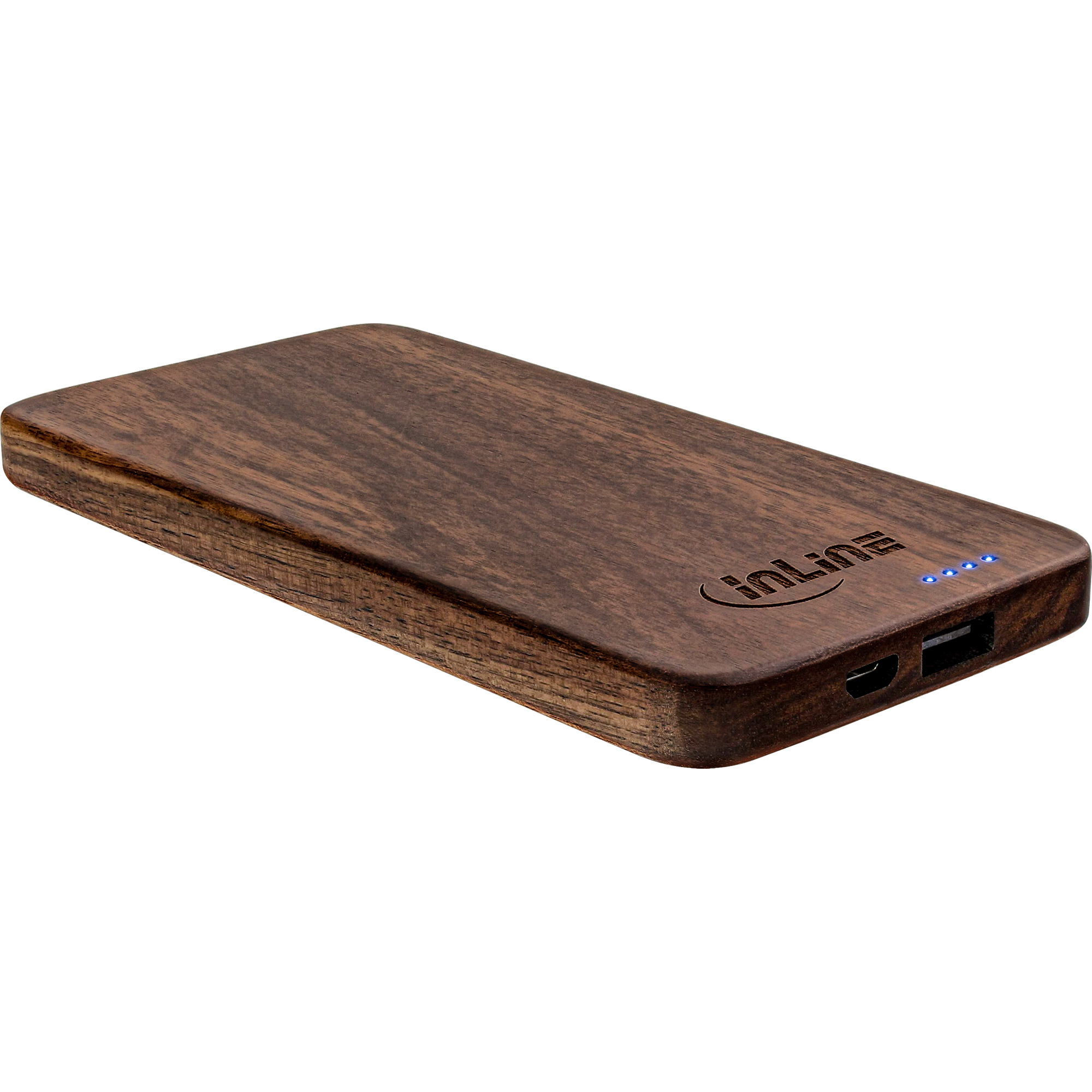 InLine woodplate, USB Powerbank 5.000mAh, mit LED Anzeige, Echtholz, Walnuss InLine woodplate, USB Powerbank 5.000mAh, mit LED Anzeige, Echtholz, Walnuss