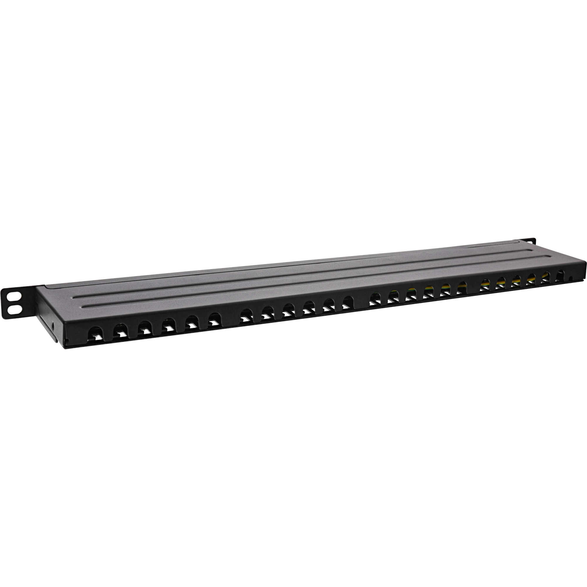 Inline® 19" Patchfeld Cat.6A 0,5 HE 24-fach, mit Staubschutz, schwarz