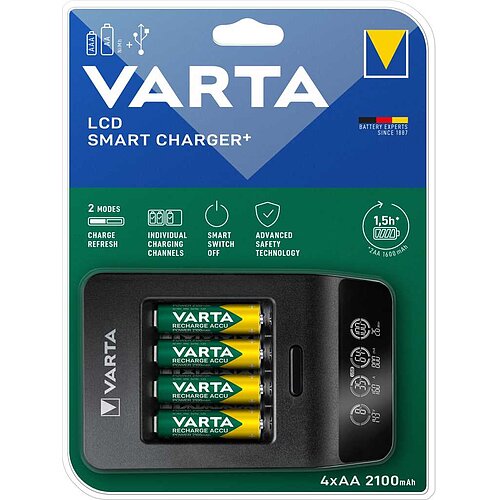 Varta 57684 101 441 LCD Smart Charger+ inkl. 4x AA 2100mAh 56706