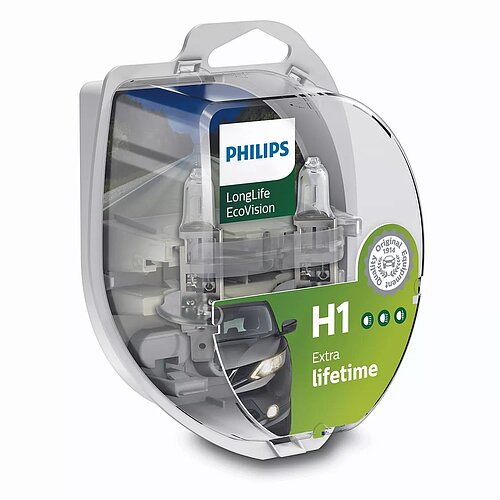 Philips H1 - P14,5s 12V 55W LongLife EcoVision - 2er Blister