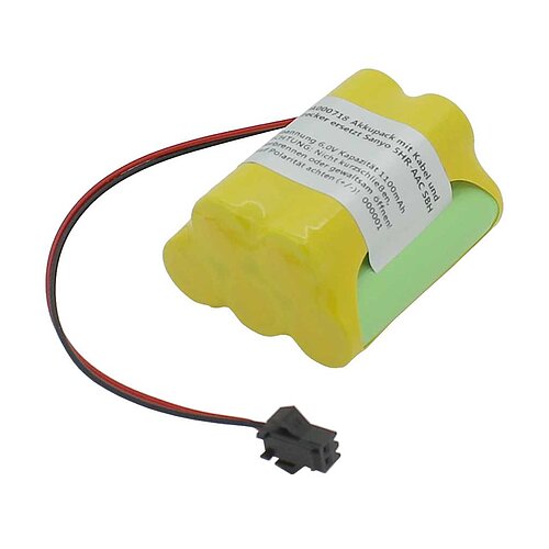 Akkupack NiMH 6,0V 1100mAh mit Kabel und Stecker ersetzt Sanyo 5HR-AAC SBH Akkupack NiMH 6,0V 1100mAh mit Kabel und Stecker ersetzt Sanyo 5HR-AAC SBH