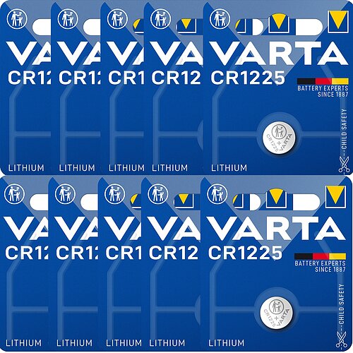 Varta CR1225 Lithium Knopfzelle 3V Batterie - 10er Verpackung