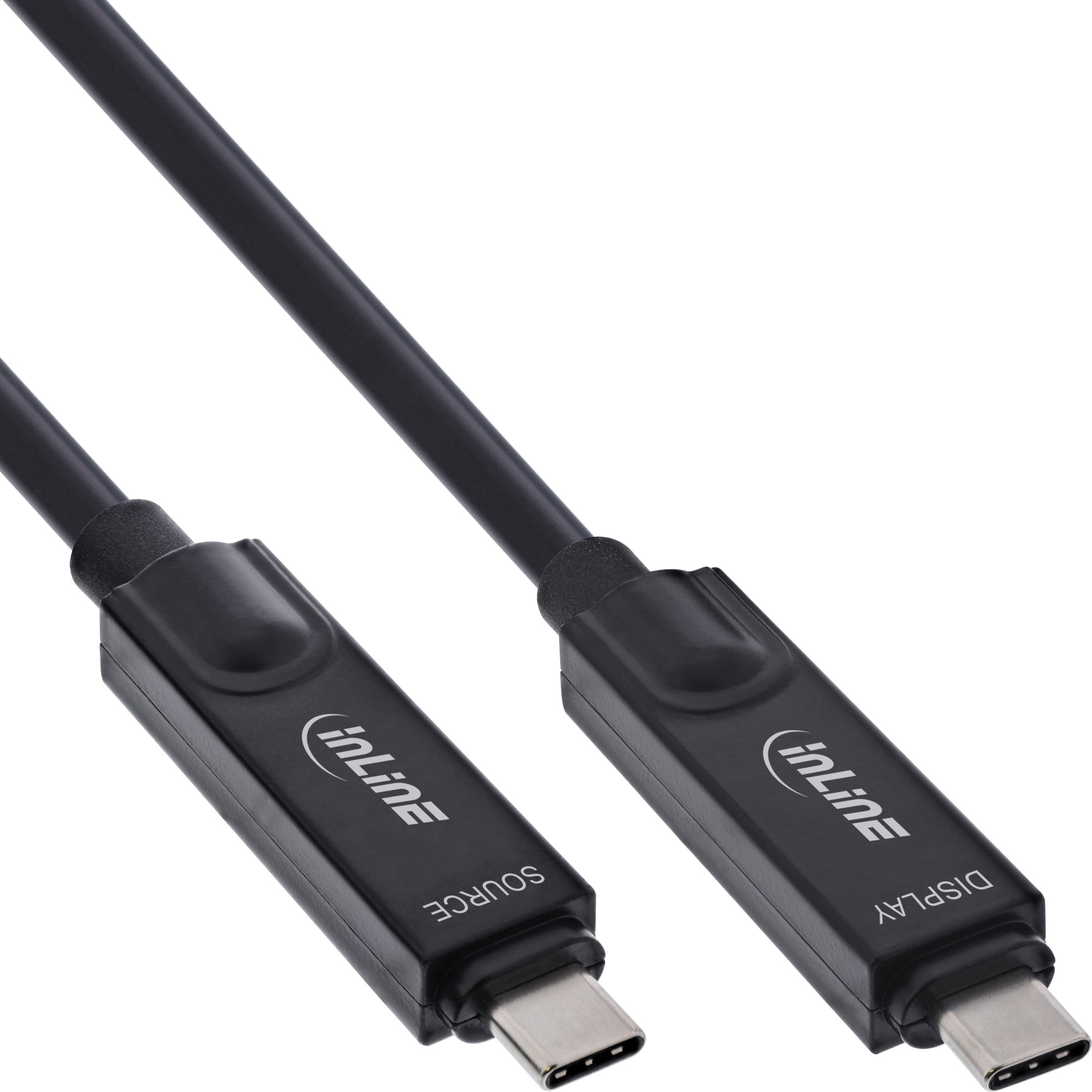 3m, InLine® USB 3.2 Gen.2 AOC Kabel, USB-C Stecker/Stecker, 8K60Hz, 60W, schwarz